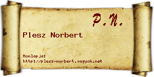 Plesz Norbert névjegykártya