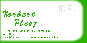 norbert plesz business card